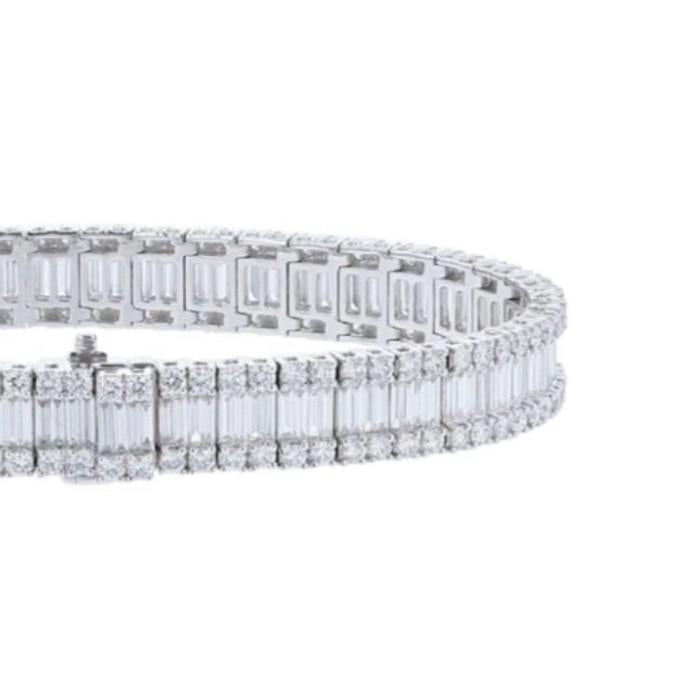 Emerald baguette tennis diamond bracelet 18k-Diamond Jewelry