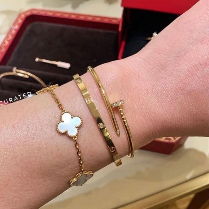 Diamond mini love bangle crt 18 krt rose gold-Diamond Jewelry