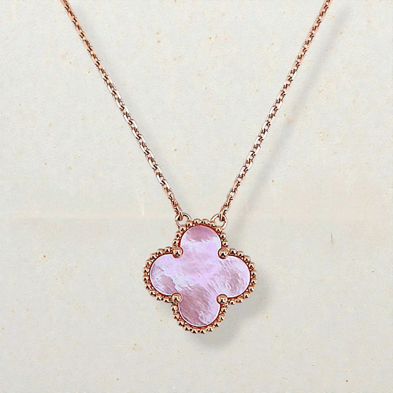 Pink Clover Vintage Necklace 18K / Kalung Pink Clover Vintage 18K / Diamond Jewelry - 145KBD62000AB