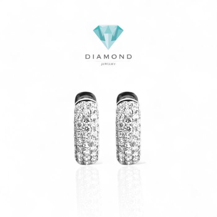 Anting Hoop klip Vintage Berlian 18K/diamond klip wide hoop earring-Diamond Jewelry