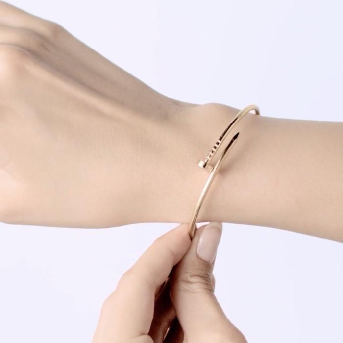 Nail 18k Bangle Narrow Juste-Diamond Jewelry-378GBD714RY