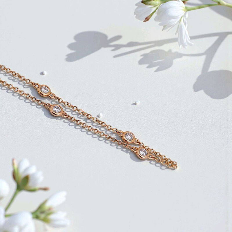 Tennis Diamond Bracelet 18K / Gelang Tennis Berlian 18K / Diamond Jewelry 158GB38500AB - HT