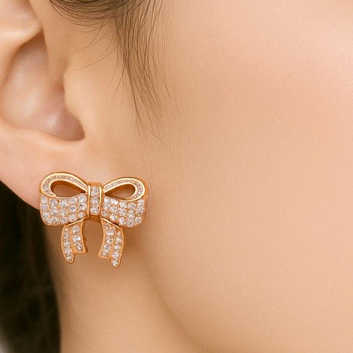 Ribbon Diamond Earring 18K / Anting Pita Berlian 18K / Diamond Jewelry 94ABD89100AB-HT