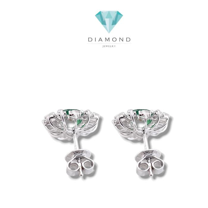 Love Hati Emerald Rose Cut Diamond Earrings / Anting Love Emerald / Diamond Jewelry-23BA6355SD-HT