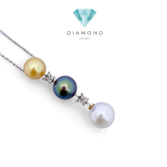 Liontin Tri Color Pearl Diamond 18K / Diamond Jewelry 11LMGT2409WP-HT