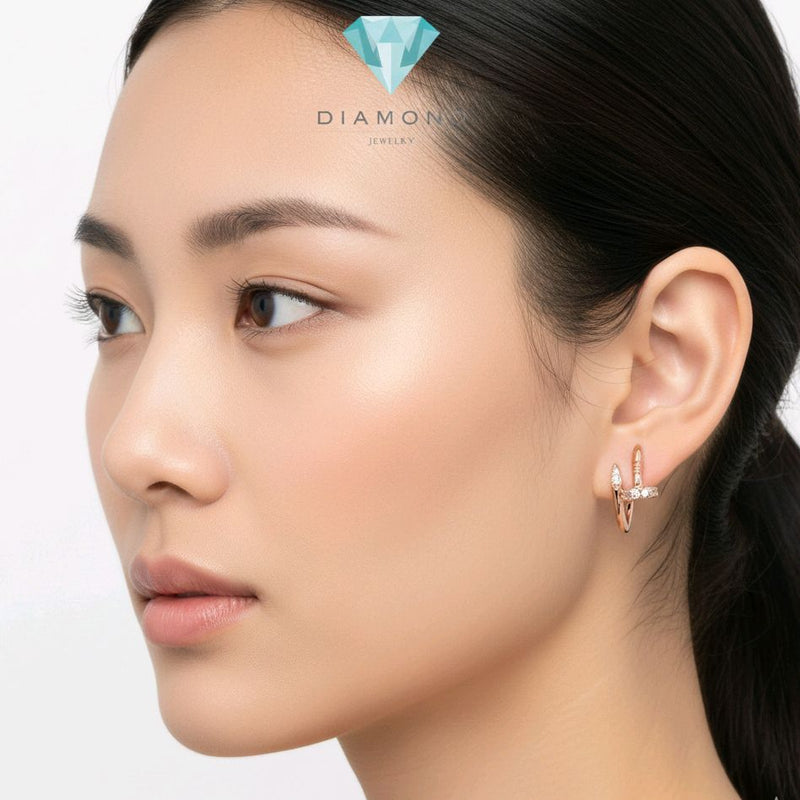 Nail Clip Gold Earings 17K / Anting Emas Klip Paku 17K / Diamond Jewelry / 432AMS157LS