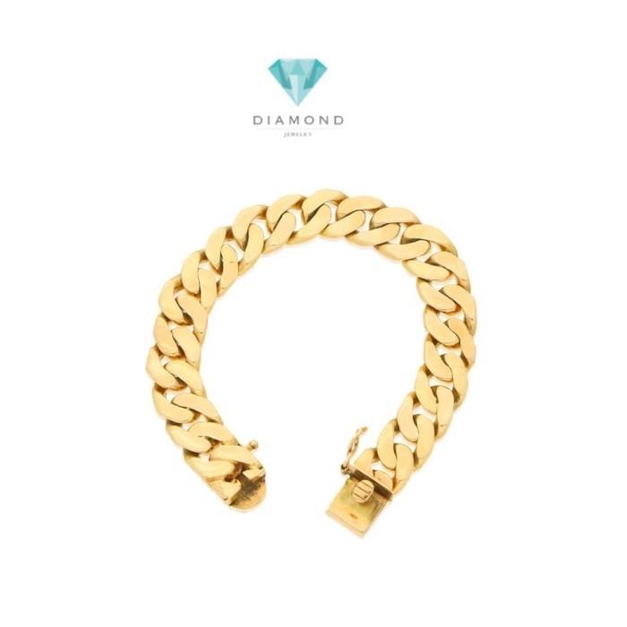 Cuban Chain Sisik Naga Gelang Mas/Gold Bracelet 16/17K Diamond Jewelry-73GMS11WP/67GMS6WP-HT