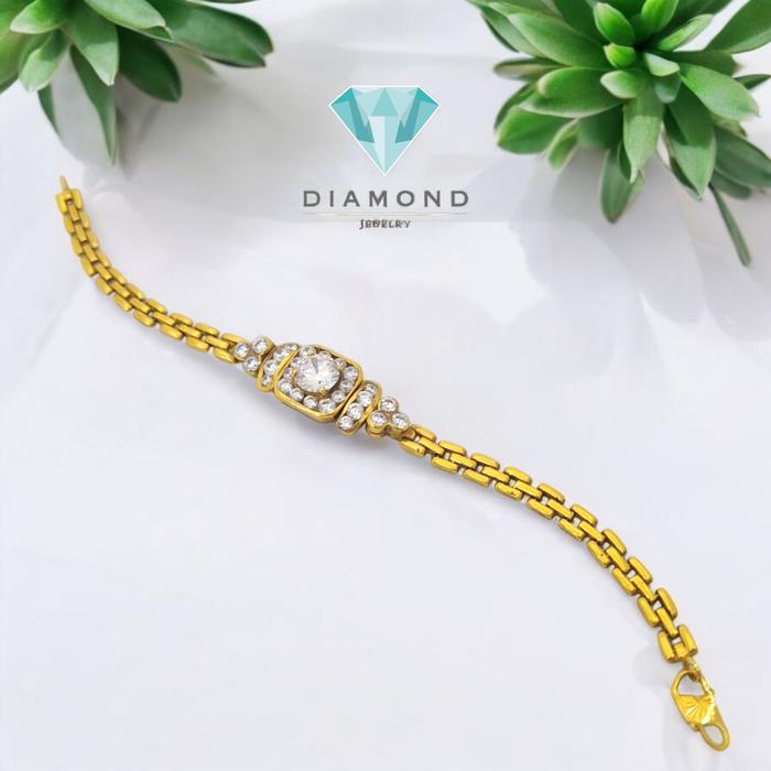 Gelang Emas Model Jam Tangan 23K-Diamond Jewelry-79GMS18WP-HT