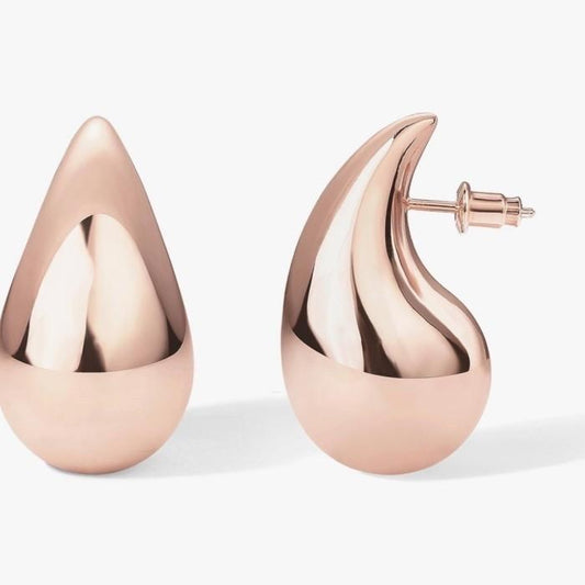 Bola/Tear drop gold 18k earring fashion -Diamond Jewelry-381AMS459LS-382AMS615LS