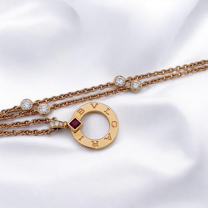 Diamond Necklace 18K / Diamond Jewelry-289KBD12000RY-HT