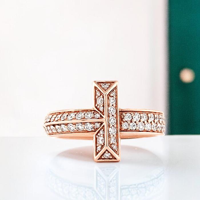 T1 Full diamond bangle with 18 K Rose Gold Diamond Jewelry