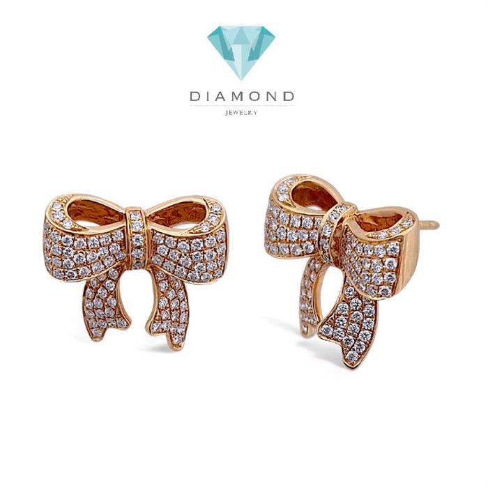 Ribbon Diamond Earring 18K / Anting Pita Berlian 18K / Diamond Jewelry 94ABD89100AB-HT