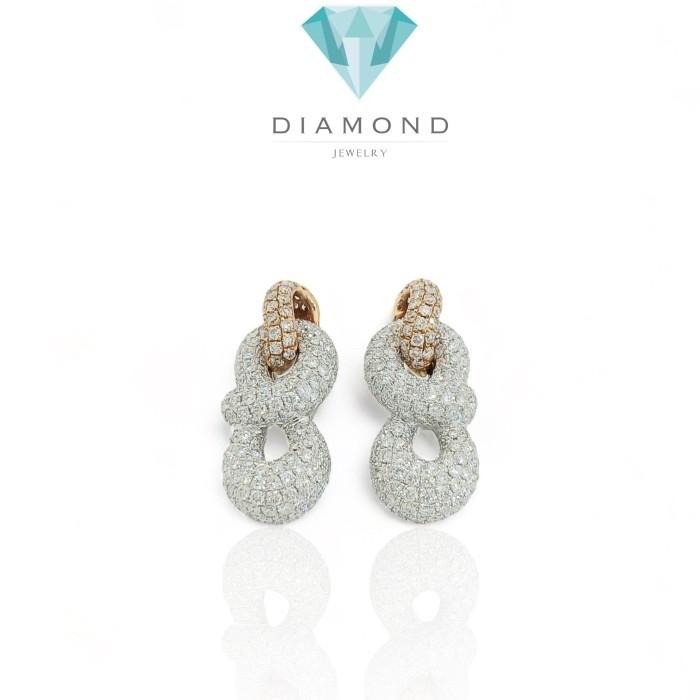 Infinity diamond pave Earring 18k -Diamond Jewelry