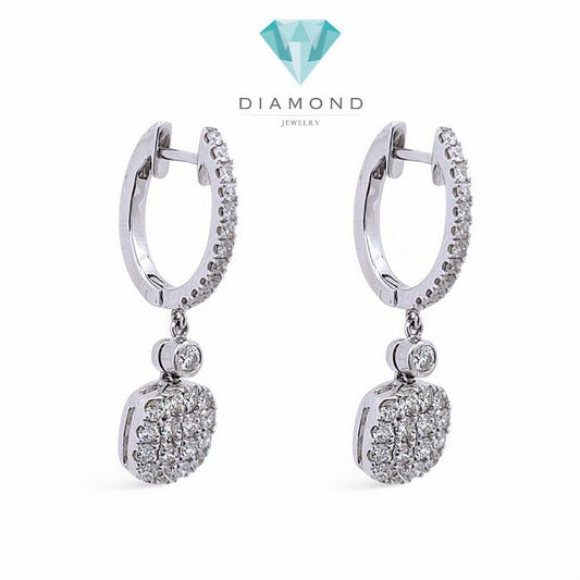 Cushion Diamond Earrings 18K / Diamond Jewelry