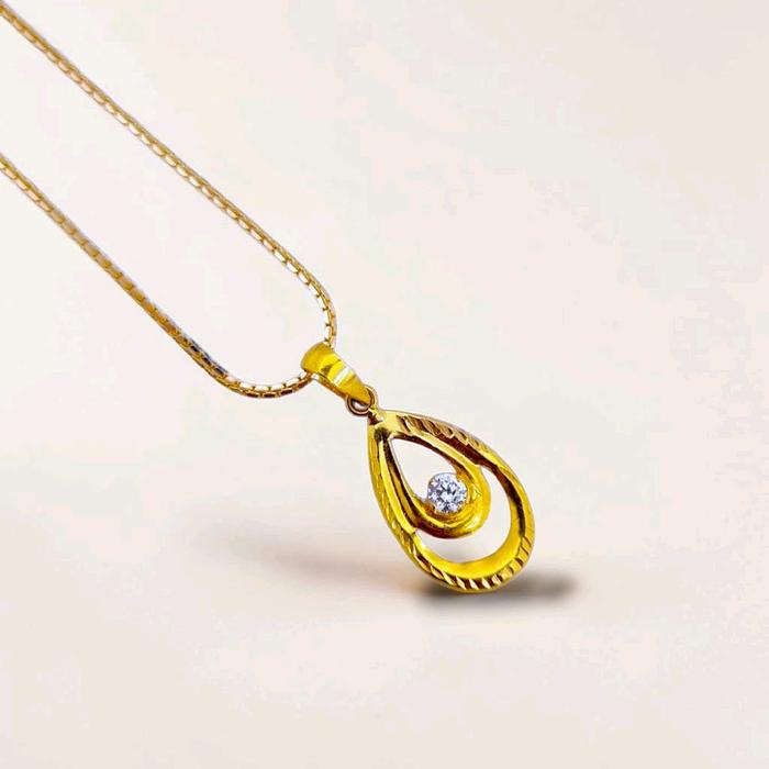 Gold Teardrop Pendats 23K / Liontin Emas Teardrop 23K / Diamond Jewelry / 248LMSWP1