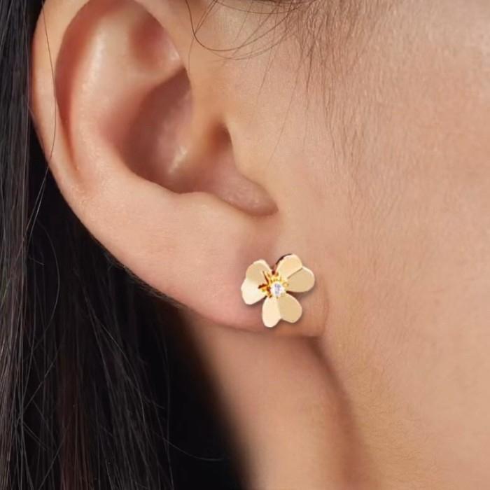 Frivole Diamond  Earring 18k Yellow Gold- Diamond Jewelry-HT-376ABD70000LS-1ABDTUSUKLSNEW