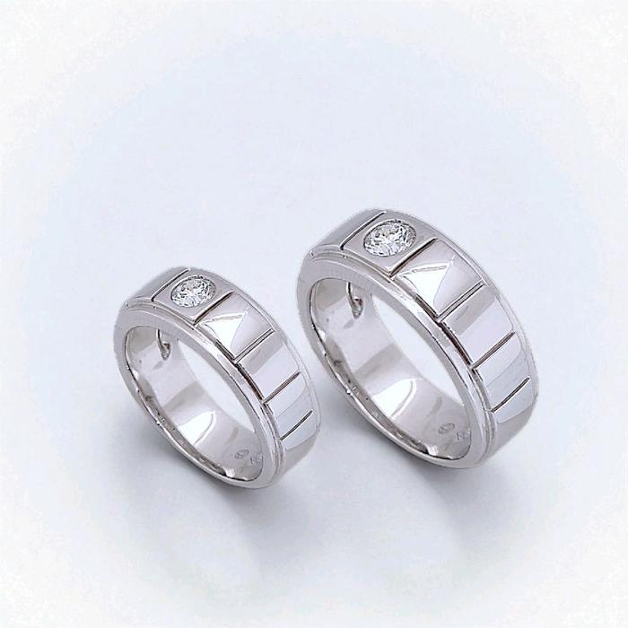 Wedding Ring Solitaire Diamond 18K / Cincin Nikah Solitaire 18K /  Diamond Jewelry 94CBKV5400WPLS - 93CBKV3600WPLS-HT