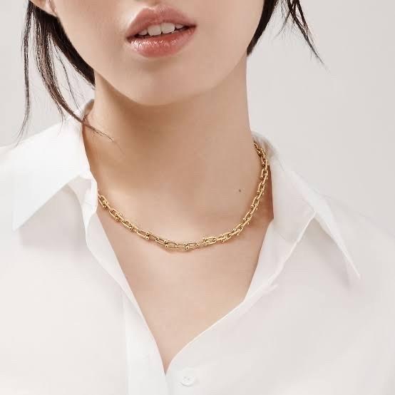 Chain necklace hardware tif medium 18 K Gold Diamond Jewelry