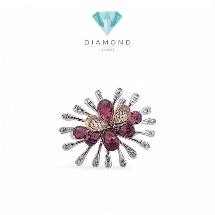 Vintage Rhinestone Diamond Ring 18K / Diamond Jewelry