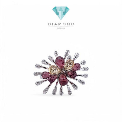 Vintage Rhinestone Diamond Ring 18K / Diamond Jewelry
