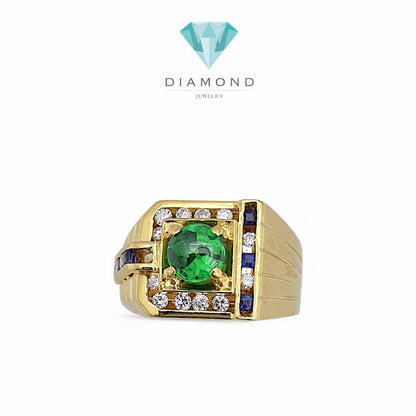 Emerald Diamond Ring 18K / Diamond Jewelry