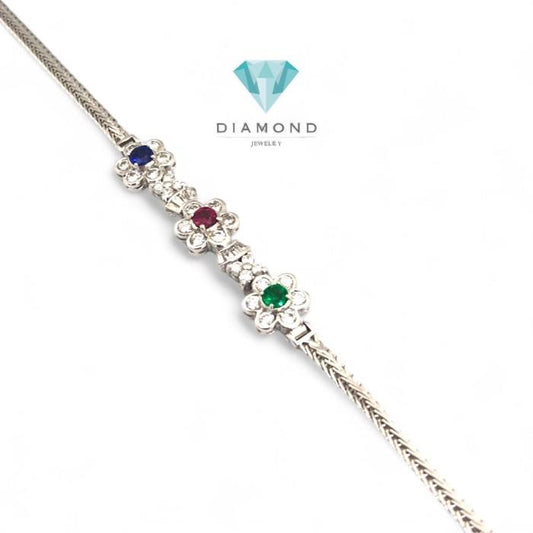 Diamond tristone Bracelet Stone 18K/ diamond tristone gelang 18k