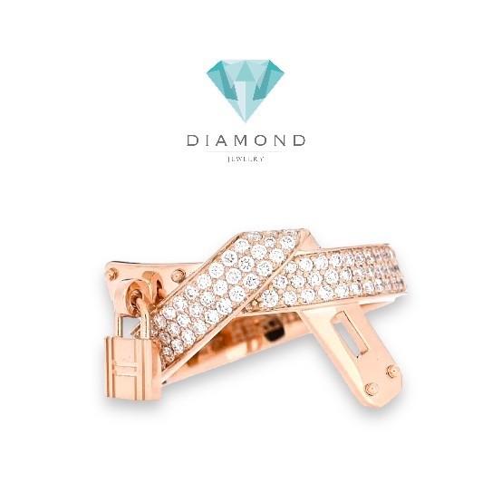 Knot Kelly diamond ring 18k rose gold/ Cincin berlian Kelly Knot Emas 750 Berlian Eropa Belgia -Diamond Jewelry