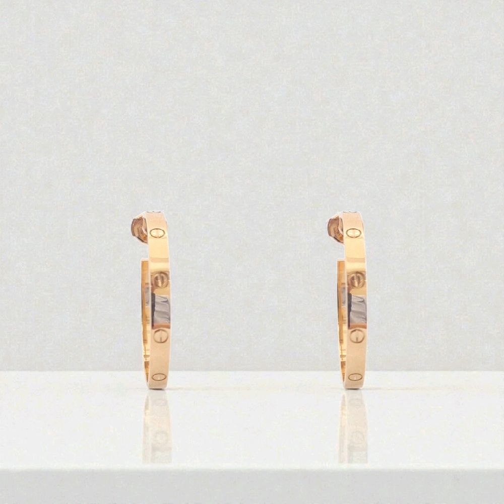 Hoop Love Gold Diamond Earrings 18K / Anting Hoop Love Diamond 18K / Diamond Jewelry / 402ABD1488RY