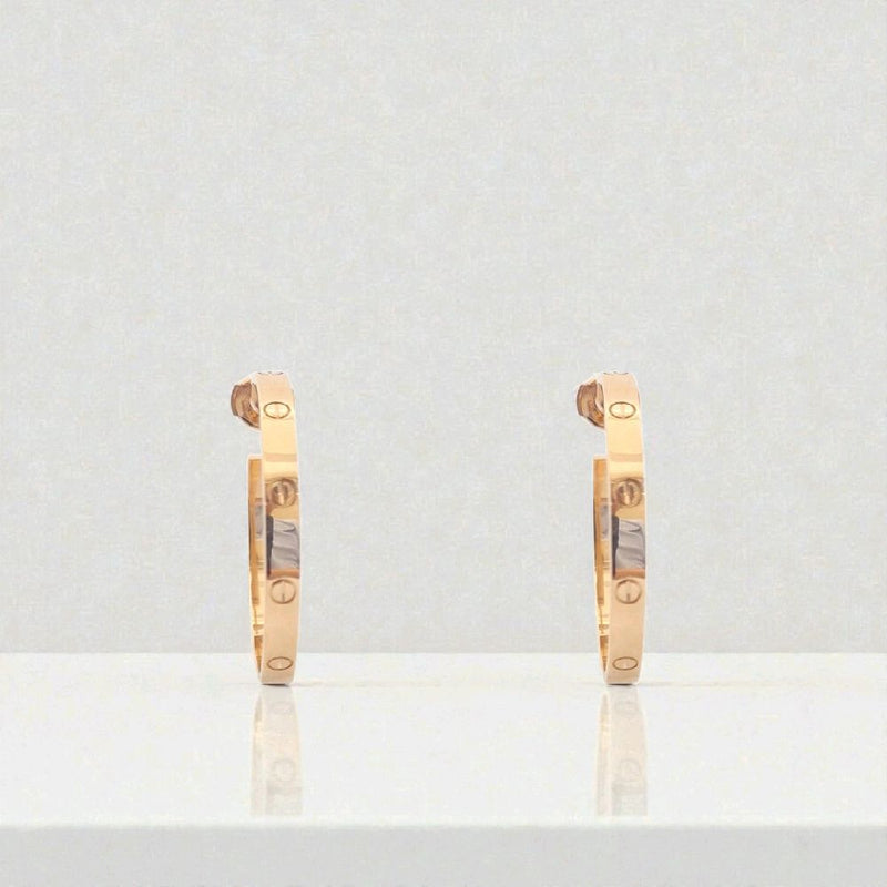 Hoop Love Gold Diamond Earrings 18K / Anting Hoop Love Diamond 18K / Diamond Jewelry / 402ABD1488RY
