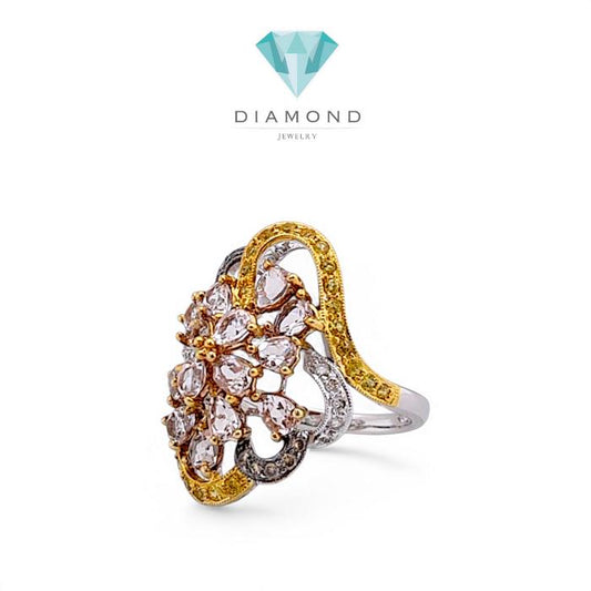 Flower Magonite Diamond Ring 18K / Diamond Jewelry