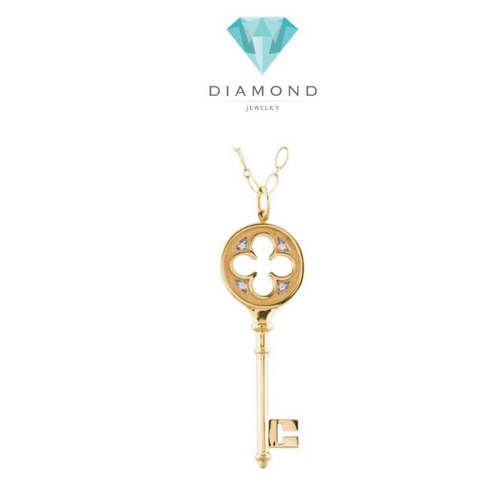 Key white gold 18 K pendant with Diamond Tif Diamond Jewelry