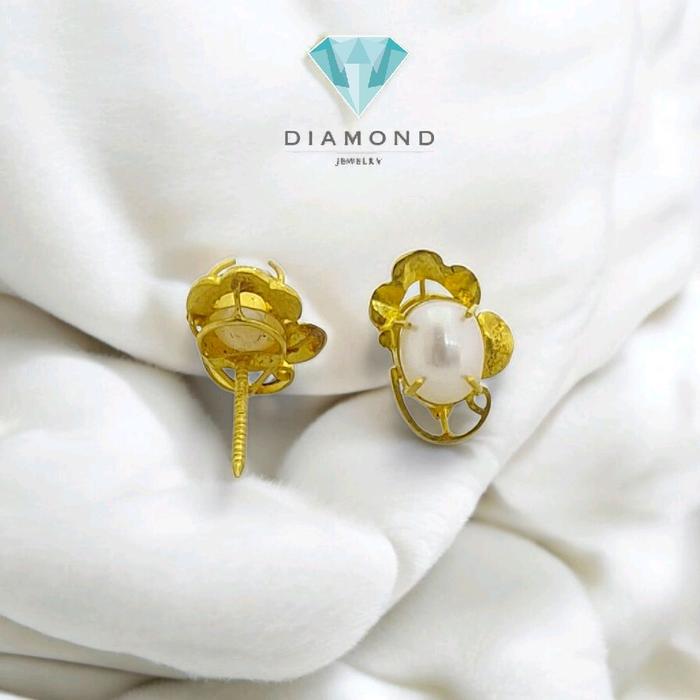 Anting Mas Mutiara 23K-Diamond Jewelry-319AMSWP3