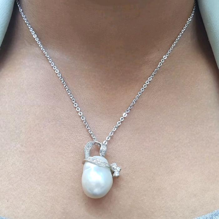 Liontin Pearl Diamond 18K / Diamond Jewelry 8LMGT750WP-(1250HT)