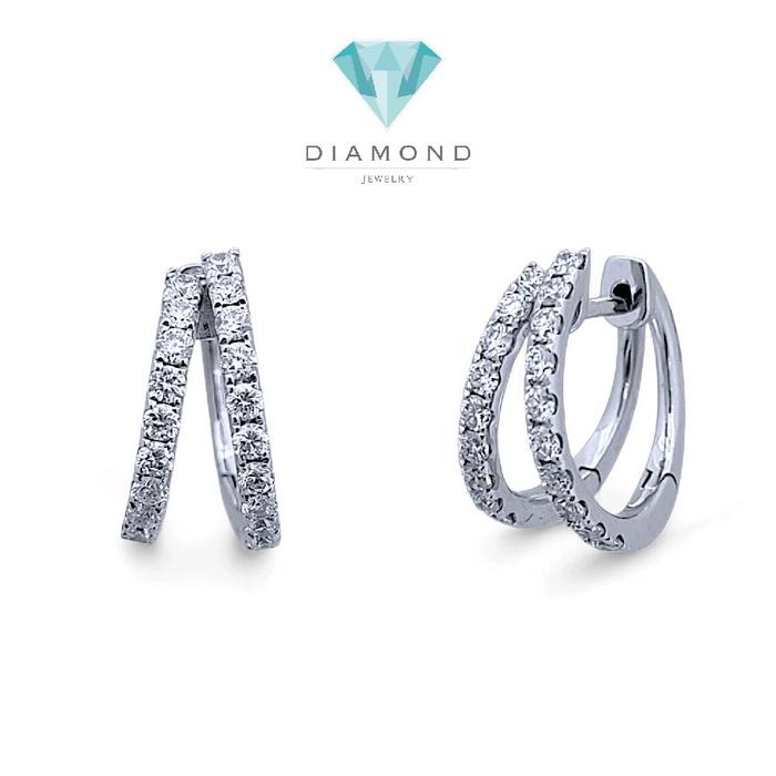Double Hoop Diamond Earring 18K / Anting Berlian Hoop Double 18K / Diamond Jewelry 391AB4900VIONLS - HT