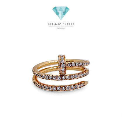 Nail Double Diamond Ring 18K / Cincin Berlian Paku Double 18K / Diamond Jewelry 19CBD1560RB-HT