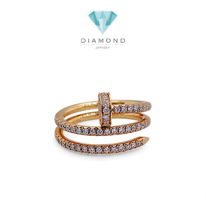 Nail Double Diamond Ring 18K / Cincin Berlian Paku Double 18K / Diamond Jewelry 19CBD1560RB-HT