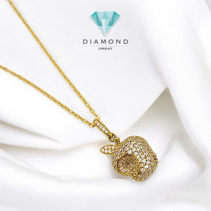 Liontin Mas Sirkon Model Apel 18K-Diamond Jewelry