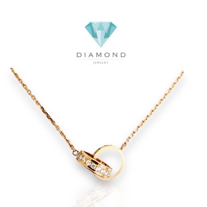 Love diamond duo necklace 18k-Diamond Jewelry