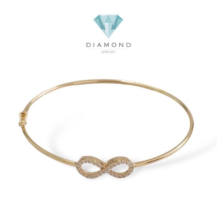 Infinity simple gold bangle 17k 750-Diamond Jewelry