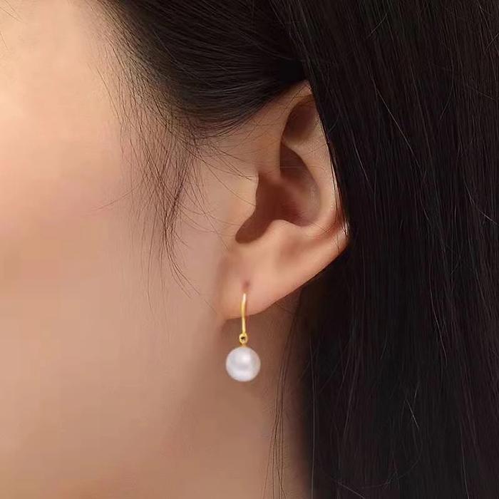 Akoya pearl earring white/yellow 18K Gold Diamond Jewelry