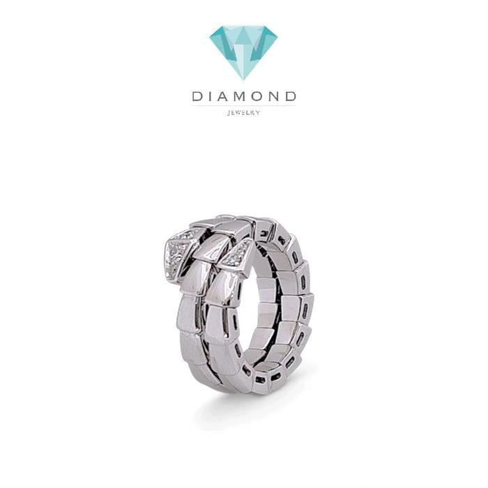 Ulo Serpenti White Diamond Ring 18K / Cincin Ulo Serpenti Emas Putih 18K / Diamond Jewelry-HT-397CBD13000RY-HT