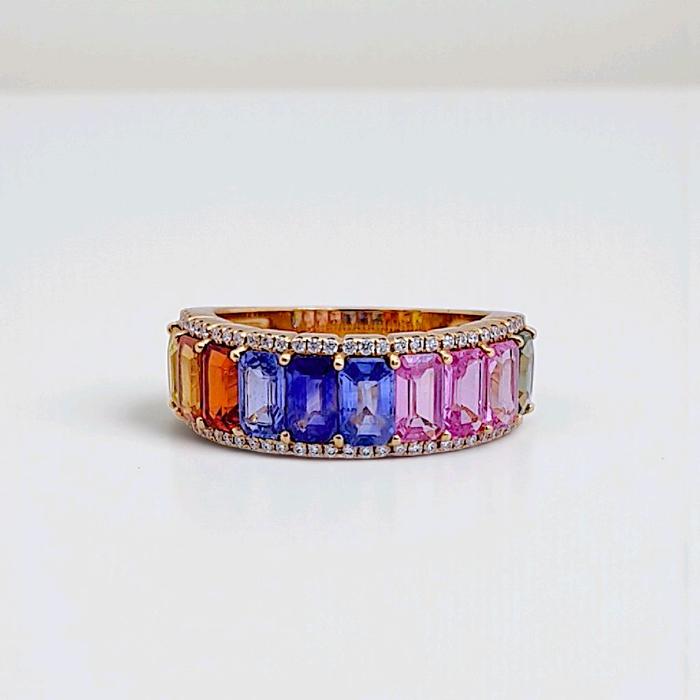 Rainbow Diamond Ring 18K / Cincin Berlian Pelangi 18K / Diamond Jewelry 100BC88000AB-HT