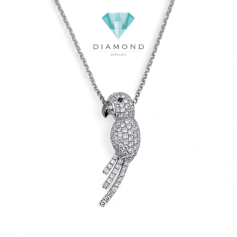 Bird Fauna Diamond Necklace White Gold 18K Diamond Jewelry-89LBM1395WPLS-HT