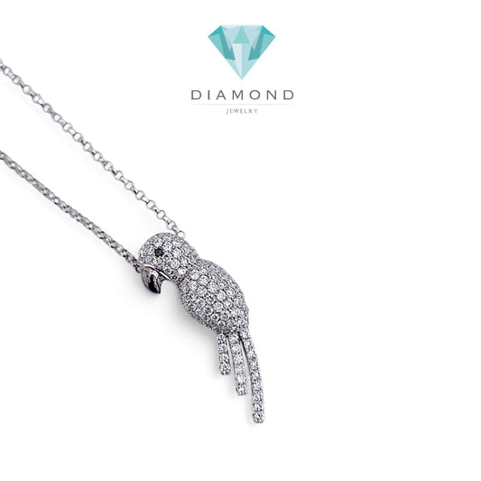 Bird Fauna Diamond Necklace White Gold 18K Diamond Jewelry-89LBM1395WPLS-HT