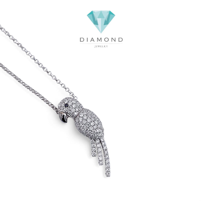 Bird Fauna Diamond Necklace White Gold 18K Diamond Jewelry-89LBM1395WPLS-HT