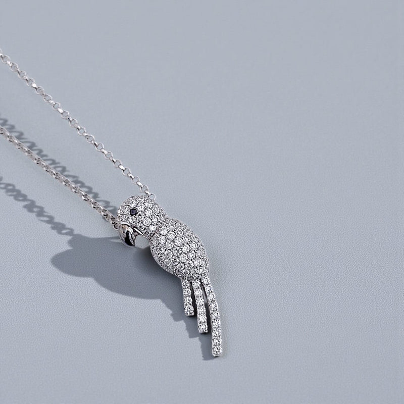 Bird Fauna Diamond Necklace White Gold 18K Diamond Jewelry-89LBM1395WPLS-HT