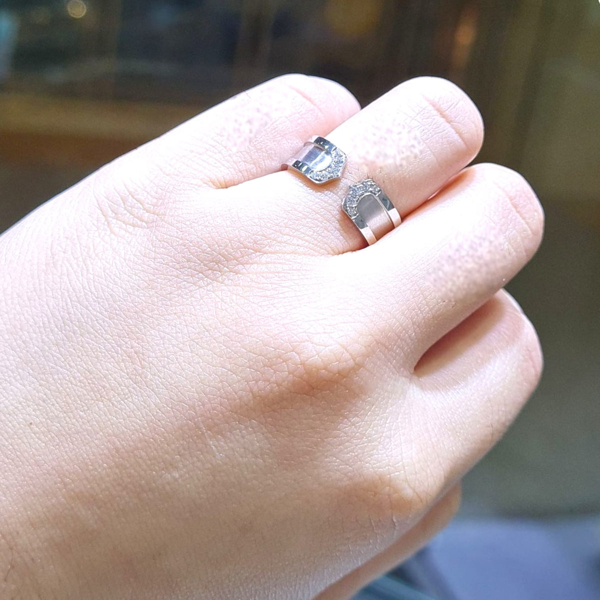 Diamond Ring Double C-Cincin Berlian- 577-Diamond Jewelry-38CBM577LSWP-HT