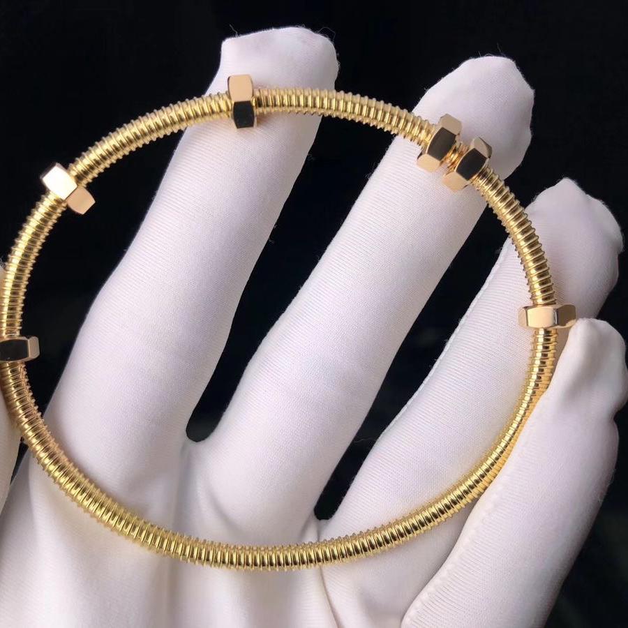 Screw Ecreu Bangle White Gold 18K-Diamond Jewelry-385GBD15000LS-HT