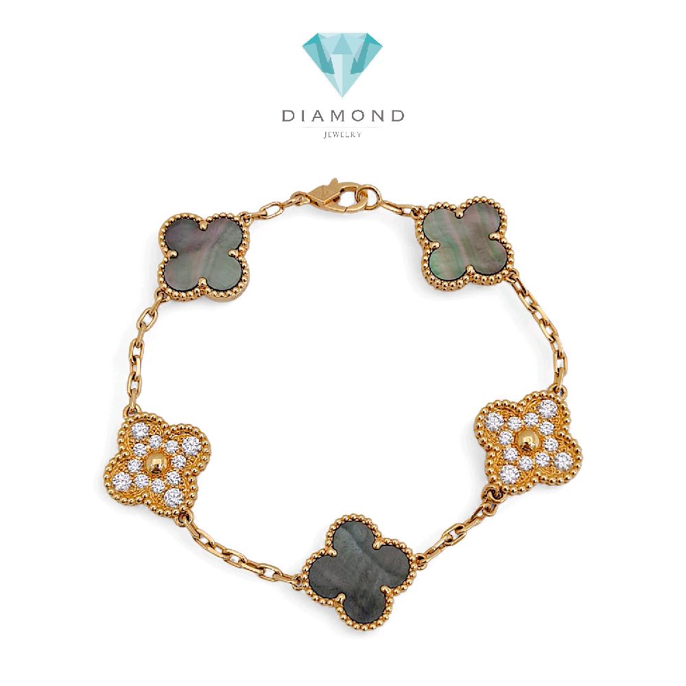 Clover Grey Pearl And Diamond 18k -Diamond Jewelry 110GBD161800AB-(3900HT)