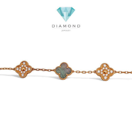 Clover Grey Pearl And Diamond 18k -Diamond Jewelry 110GBD161800AB-(3900HT)